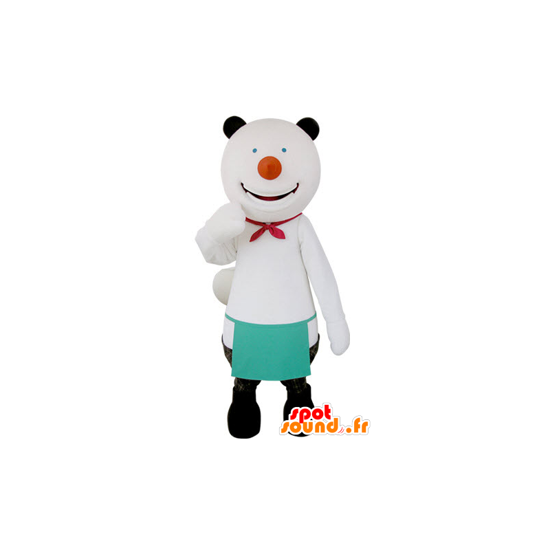 Mascotte bianco e orso nero, allegro - MASFR031399 - Mascotte orso