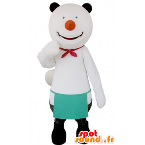 Mascot weißen und schwarzen Bären, heiter - MASFR031399 - Bär Maskottchen