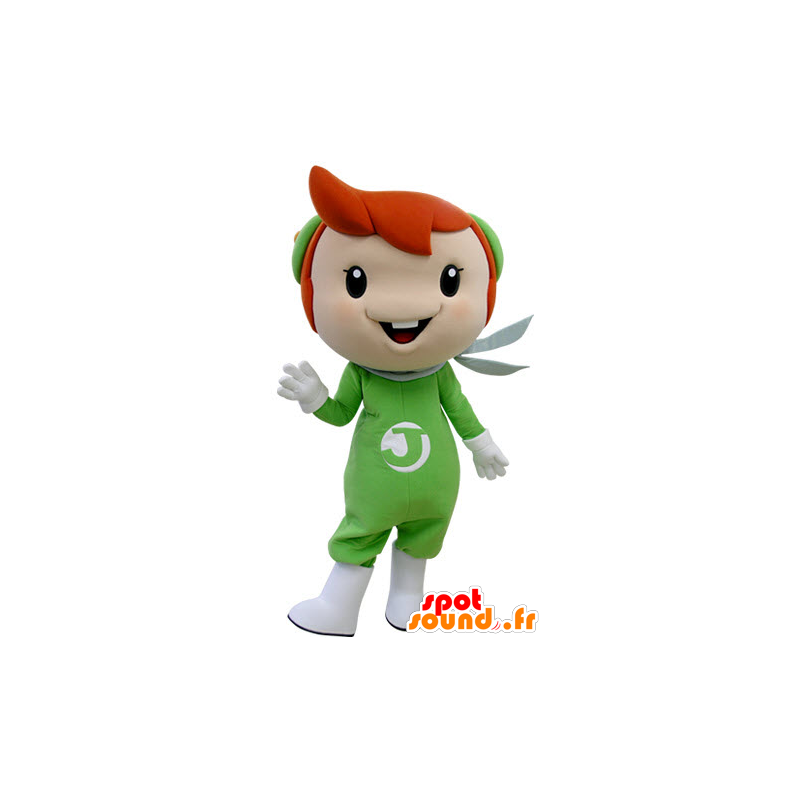 Boy mascot with red hair dressed in green - MASFR031404 - Mascots boys and girls
