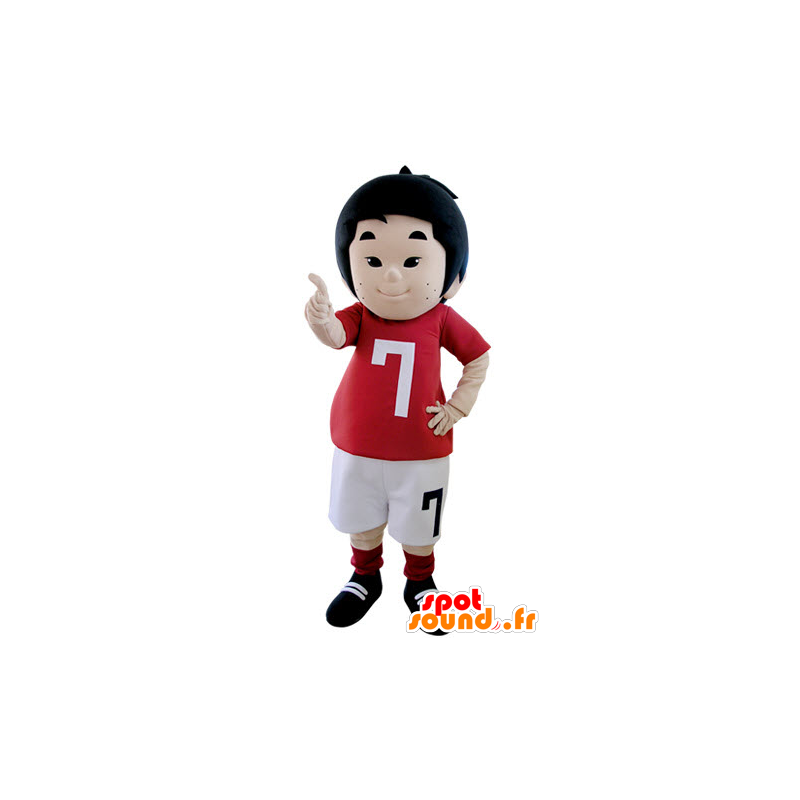 Mascot kleine jongen gekleed in uniform voetballer - MASFR031405 - Mascottes Boys and Girls