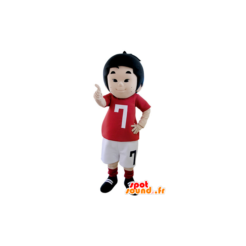 Mascot pikkupoika pukeutunut yhtenäinen jalkapalloilija - MASFR031405 - Maskotteja Boys and Girls