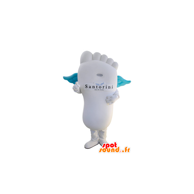 Gigante mascotte piede bianco con le ali blu - MASFR031406 - Mascotte non classificati