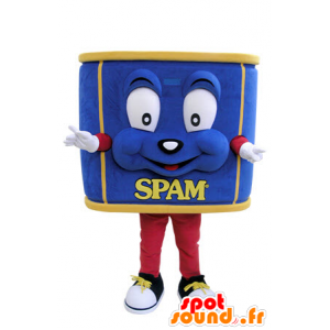 Mascot giant box of canned. blue mascot - MASFR031410 - Mascots of objects