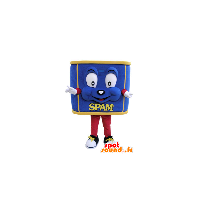 Caixa gigante da mascote de enlatados. mascote azul - MASFR031410 - objetos mascotes