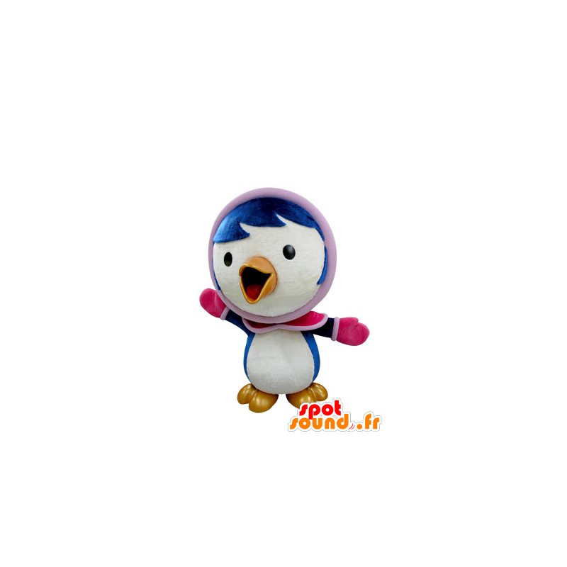 Mascot blauen und weißen Vogel im Winter-Outfit - MASFR031412 - Maskottchen der Vögel