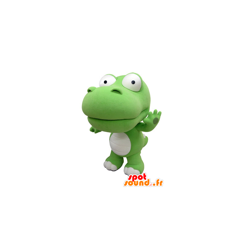 Green and white crocodile mascot, giant. Dinosaur mascot - MASFR031413 - Mascots Crocodile