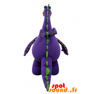 Purple dragon mascot, green and orange, giant - MASFR031414 - Dragon mascot