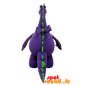 Purple dragon mascot, green and orange, giant - MASFR031414 - Dragon mascot