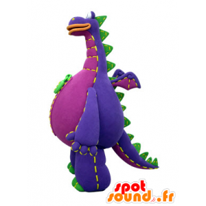 Paarse draak mascotte, groen en oranje, reuze - MASFR031414 - Dragon Mascot