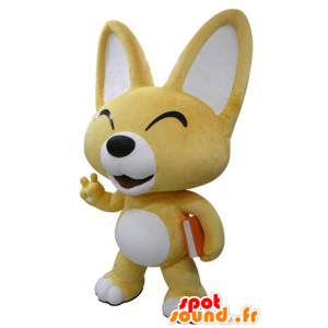 Žluté a bílé lišky maskot. maskot štěně - MASFR031415 - Fox Maskoti