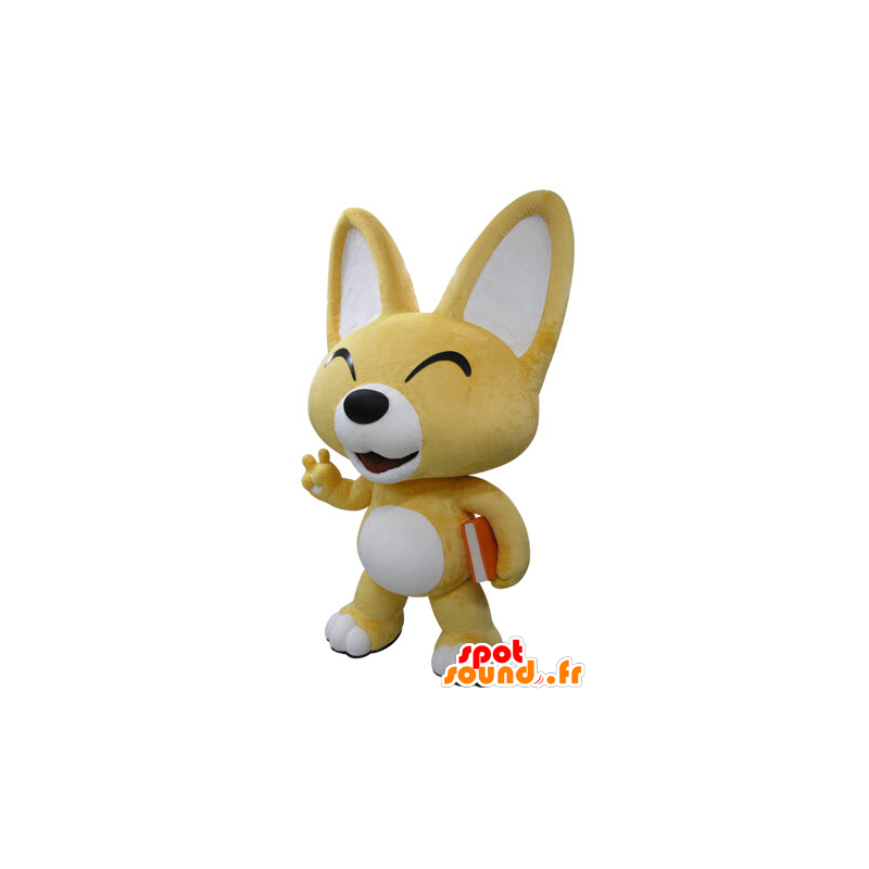 Gelben und weißen Fuchs Maskottchen. Mascot Welpen - MASFR031415 - Maskottchen-Fox