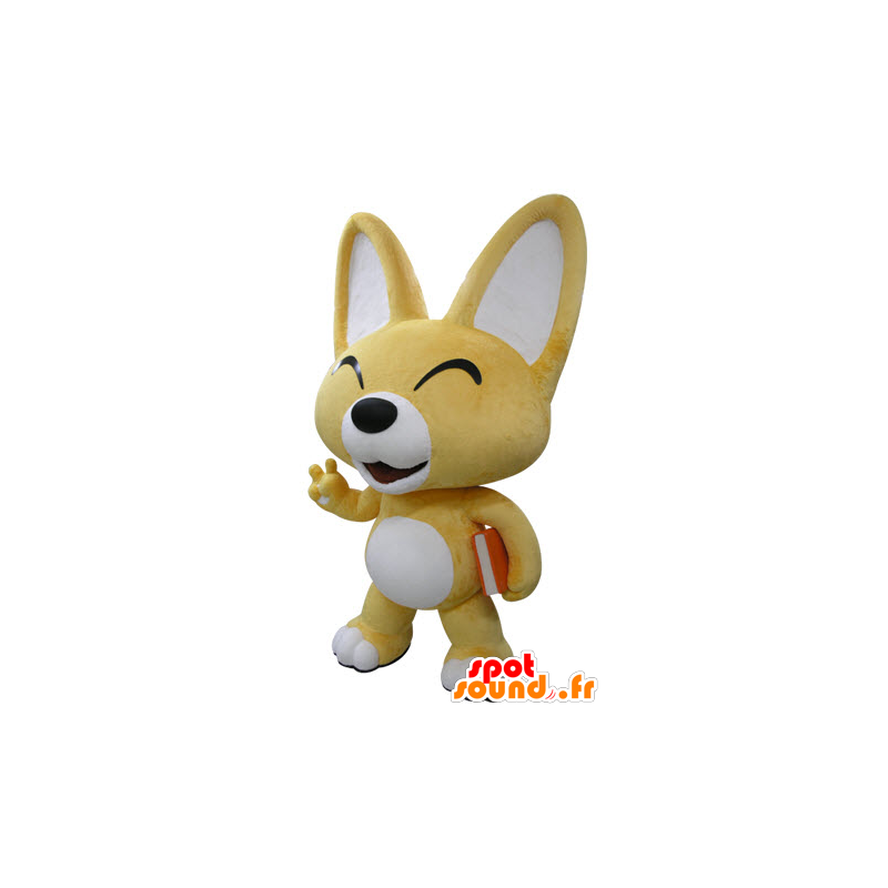 Yellow and white fox mascot. Mascot puppy - MASFR031415 - Mascots Fox