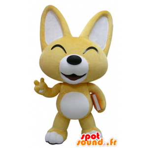 Yellow and white fox mascot. Mascot puppy - MASFR031415 - Mascots Fox