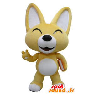 Żółty i biały fox maskotka. szczeniak maskotka - MASFR031415 - Fox Maskotki