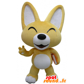 Žluté a bílé lišky maskot. maskot štěně - MASFR031415 - Fox Maskoti