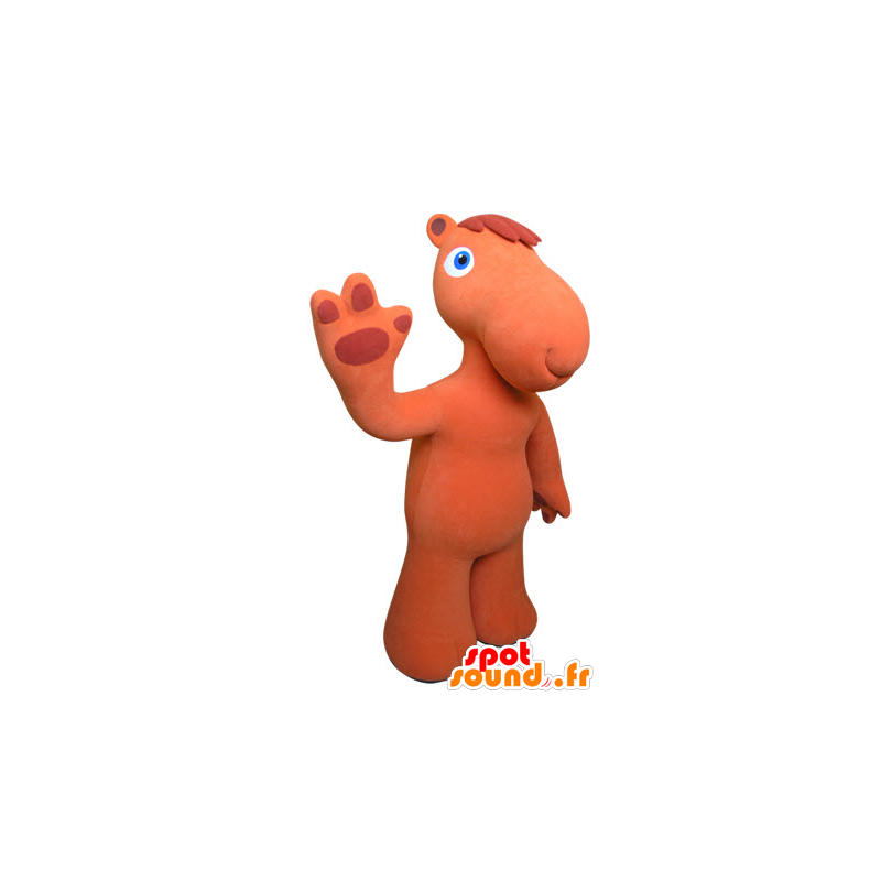 Camel mascot orange with blue eyes - MASFR031418 - Animal mascots