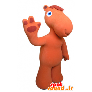 Mascotte de chameau orange avec les yeux bleus - MASFR031418 - Mascottes Animales