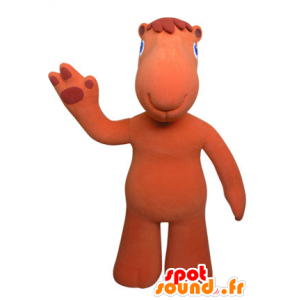 Camel mascot orange with blue eyes - MASFR031418 - Animal mascots