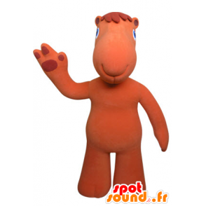 Mascotte de chameau orange avec les yeux bleus - MASFR031418 - Mascottes Animales