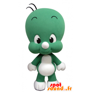Mascotte de petit bonhomme vert et blanc, mignon et rigolo - MASFR031419 - Mascottes Homme