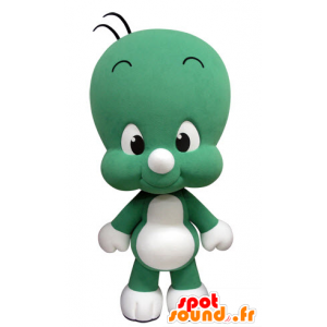 Mascot kleine groene en witte man, leuk en grappig - MASFR031419 - man Mascottes