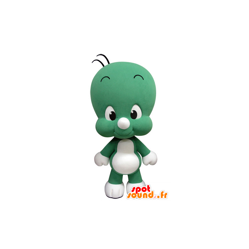 La mascota del pequeño hombre verde y blanco, lindo y divertido - MASFR031419 - Mascotas humanas