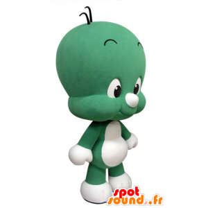 Mascot kleine groene en witte man, leuk en grappig - MASFR031419 - man Mascottes