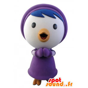 Mascot blauen und weißen Vogel im Winterkleid - MASFR031426 - Maskottchen der Vögel