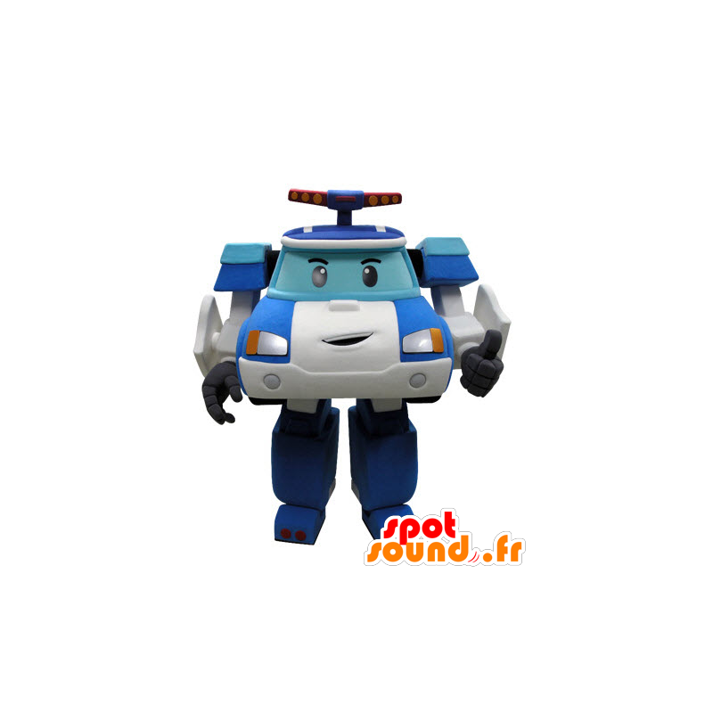 Police car mascot manner Transformers - MASFR031431 - Mascots of objects