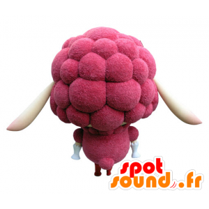 Różowa maskotka owca i beż, bardzo śmieszne - MASFR031432 - Maskotki owiec