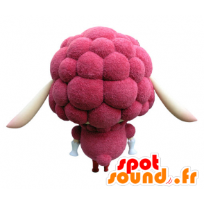 Roze schapen mascotte en beige, erg grappig - MASFR031432 - schapen Mascottes