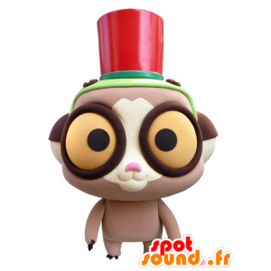 Mascote lemur com grandes olhos amarelos - MASFR031433 - Mascotes não classificados