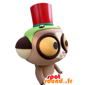 Mascotte de lémurien avec de grands yeux jaunes - MASFR031433 - Mascottes non-classées