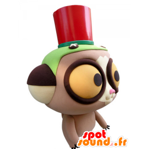 Mascot lemur with big yellow eyes - MASFR031433 - Mascots unclassified