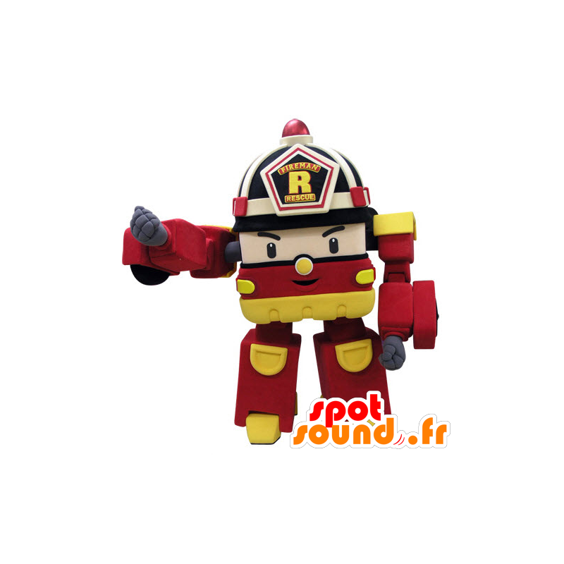 Feuerwehr Weg Transformers Truck Maskottchen - MASFR031435 - Maskottchen von Objekten
