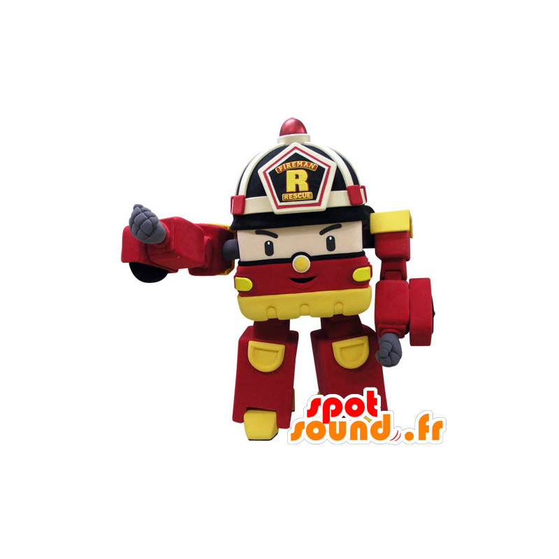 Mascotte de camion de pompier façon Transformers - MASFR031435 - Mascottes d'objets