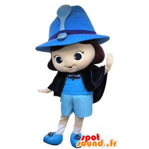 Meisje mascotte, fee, blauw tovenaar - MASFR031461 - Fairy Mascottes