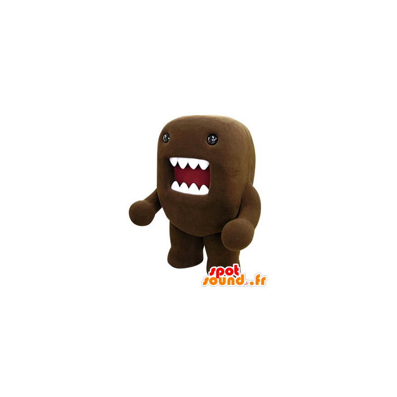 Mascotte de Domo Kun, monstre marron avec une grande bouche - MASFR031462 - Mascottes Monstre marin