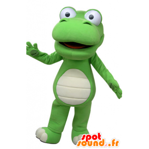 Groen en wit krokodil mascotte, reuze - MASFR031466 - Crocodile Mascottes