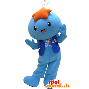 Mascotte de bonhomme bleu avec une étoile sur la tête - MASFR031471 - Mascottes Homme