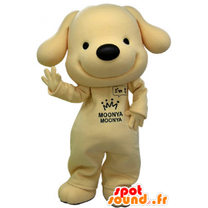 Mascotte giallo e nero cane, molto sorridente - MASFR031473 - Mascotte cane