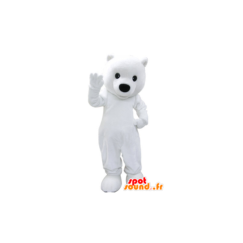 Isbjørnemaskot, hvid bamse - Spotsound maskot kostume