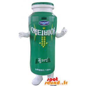 Mascot yogurt drink green and white. Danone mascot - MASFR031482 - Food mascot
