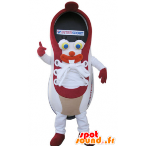 Mascotte de basket rouge et blanche. Chaussure de sport - MASFR031484 - Mascotte sportives