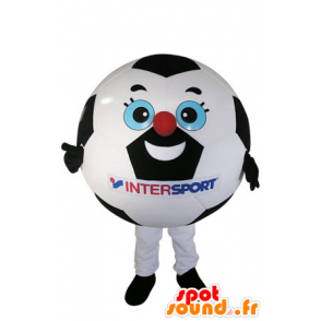 Zwart en wit voetbal mascotte - MASFR031485 - mascottes objecten