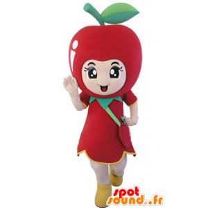Riesigen roten Apfel Maskottchen. Mascot Obst - MASFR031488 - Obst-Maskottchen