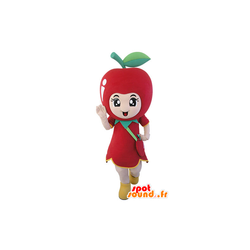 Gigante mascotte mela rossa. mascotte della frutta - MASFR031488 - Mascotte di frutta