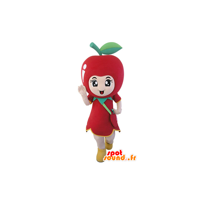 Riesigen roten Apfel Maskottchen. Mascot Obst - MASFR031488 - Obst-Maskottchen