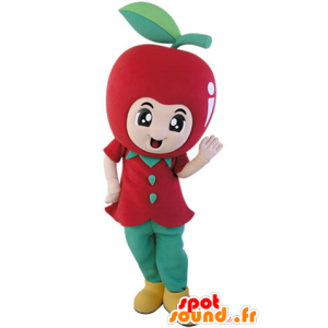 Jättiläinen punainen omena maskotti. maskotti hedelmät - MASFR031489 - hedelmä Mascot