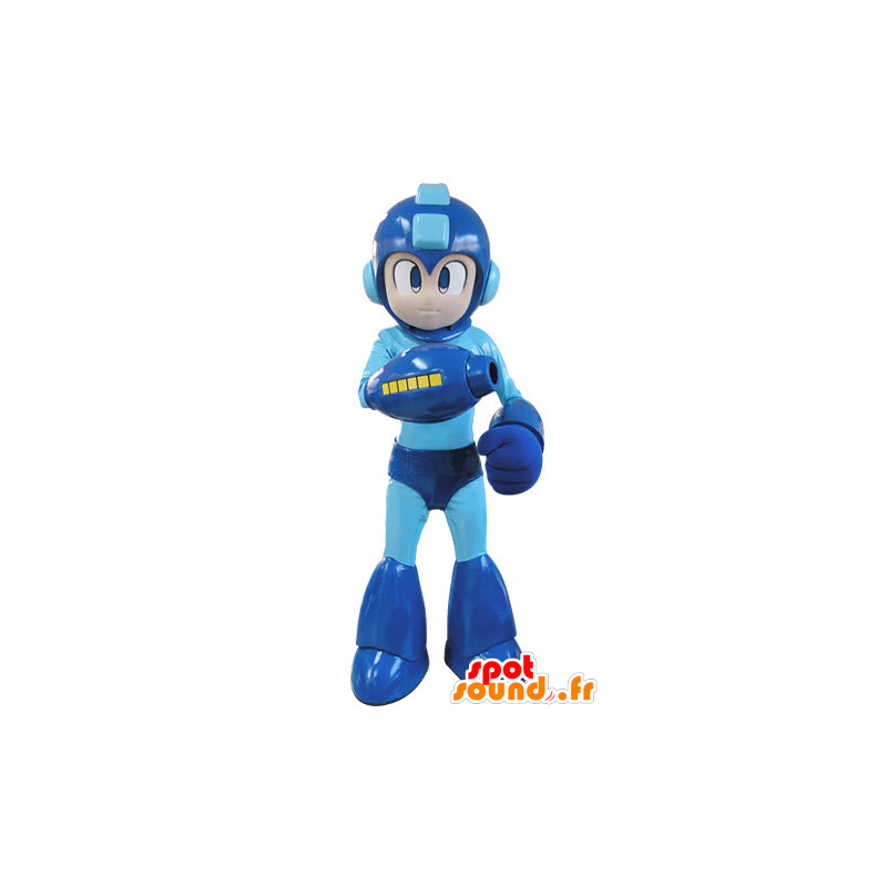 Futurista mascota del personaje vestido de azul - MASFR031490 - Personajes famosos de mascotas